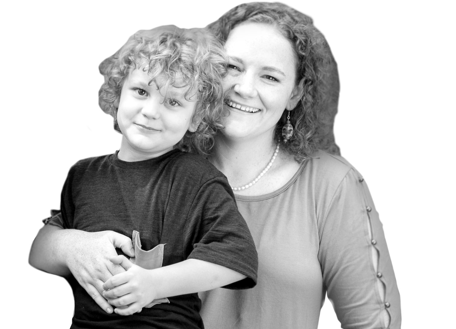 woman holding her son who is an adh1 patient